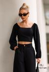 CONJUNTO FEMININO BLUSA + CALÇA PANTALONA PRETO PERFECT WAY