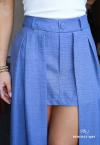 SHORTS SAIA FEMININO + SAIA MAXI MIDI FIXA   azul PERFECT WAY