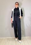 CAMISA C/ ACESSORIO GRAVATA BORD INDUSTRIAL FEMININA PRETO PERFECT WAY
