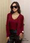 Perfect Way - CONJUNTO FEMININO TRICO  CARDIGAN  + REGATA burgundy
