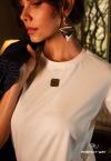 T-SHIRT COM MARTINGALE FIVELA FEMININA MARFIM PERFECT WAY