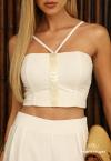 CROPPED FEMININO BORDADO OFF WHITE PERFECT WAY