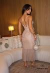 VESTIDO FEMININO DE RENDA MIDI nude PERFECT WAY