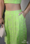 CONJUNTO CROPPED + SAIA MIDI verde lima PERFECT WAY