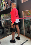 BLUSA TRICOT oversized  rosa neon PERFECT WAY