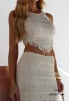 CROPPED FEMININO COM BORDADO MANUAL 499 CRU PERFECT WAY