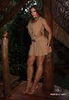CONJUNTO FEMININO MACACÃO SHORTS SAIA CURTO + CROPPED + CINTO camurça PERFECT WAY