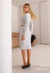 CONJUNTO FEMININO CROPPED + SAIA MAXI MIDI CINZA PERFECT WAY