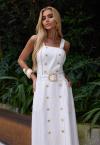 VESTIDO FRENTE TRASNPASSADA C/ CINTO FEMININO OFF WHITE PERFECT WAY