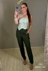 CALÇA FEMININA CORTE RETO VERDE PERFECT WAY