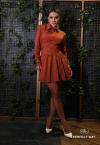 Perfect Way - VESTIDO CURTO EVASÊ FEMININO TERRACOTA