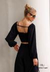 CONJUNTO FEMININO BLUSA + CALÇA PANTALONA PRETO PERFECT WAY