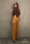 CALÇA FEMININA WIDE LEG caramelo PERFECT WAY
