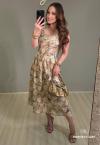 VESTIDO MIDI FEMININO amarelo vintage PERFECT WAY