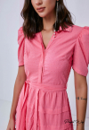 VESTIDO MIDI COM BABADO rosa PERFECT WAY