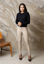 CALÇA COS INTERMEDIARIO C/ BOLSOS FEMININA BEGE PERFECT WAY