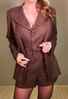 BLAZER COLETE FIXO  FEMININO MARROM CAFÉ PERFECT WAY
