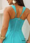 VESTIDO MAXI MIDI FEMININO AZUL TURQUESA PERFECT WAY