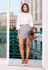 SHORTS SAIA  C/ PREGAS FEMININO CINZA PERFECT WAY