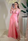 VESTIDO FEMININO LONGO ROSA PERFECT WAY