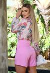 BATA ESTAMPADA FEMININA ROSA PO COM OFF WHITE PERFECT WAY