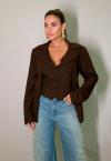 BLAZER COLETE FIXO  FEMININO MARROM CAFÉ PERFECT WAY