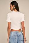 CROPPED DET METAL FRENTE FEMININO OFF WHITE PERFECT WAY