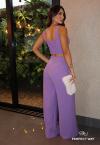 CONJUNTO CROPPED + PANTALONA  roxo PERFECT WAY