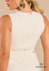 CONJUNTO FEMININO VESTIDO C/ SAIA MAXI MIDI  OFF WHITE PERFECT WAY