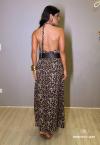 VESTIDO FEMININO LONGO ESTAMPADO cru c/ preto PERFECT WAY