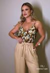 REGATA FEMININA ESTAMPADA CACAU COM VERDE PERFECT WAY