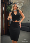 SAIA MIDI PRETO PERFECT WAY