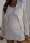BLAZER FEMININO C/ FLORES OFF WHITE PERFECT WAY