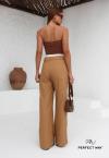 CALÇA FEMININA amendoa com off white PERFECT WAY