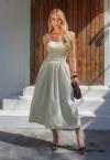 VESTIDO MIDI FEMININO RISCA DE GIZ cru c/ preto PERFECT WAY