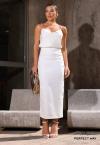 SAIA FEMININA MAXI MIDI DRAPEADA  OFF WHITE PERFECT WAY