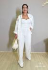 CALÇA CORTE RETO FEMININA OFF WHITE PERFECT WAY