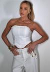CALÇA ALFAIATARIA C/ CINTO FEMININA OFF WHITE PERFECT WAY