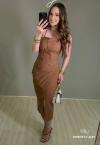 SAIA MIDI  FEMININA MASCAVO PERFECT WAY