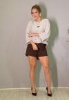 SHORTS EM LINHO  BOLSO EMBUTIDO FEMININO MARROM CAFÉ PERFECT WAY