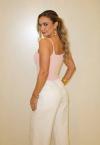 CALÇA COS ALTO E PUNHO FEMININA OFF WHITE PERFECT WAY