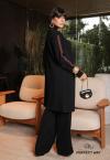CARDIGAN FEMININO TRICÔ PRETO COM MARROM PERFECT WAY