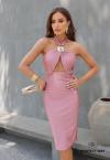 VESTIDO MIDI FEMININO coral PERFECT WAY