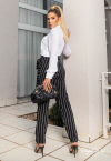CALÇA ALFAIATARIA PRETO COM LISTRA PERFECT WAY