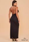 VESTIDO MAXI MIDI FRENTE UNICA GOLA DEGAGÊ PRETO PERFECT WAY