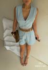 BLUSA CROPPED FEMININA 419 AZUL BEBE PERFECT WAY