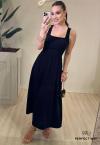 VESTIDO MAXI MIDI  PRETO PERFECT WAY