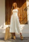 VESTIDO MIDI BALONE FEMININO OFF WHITE PERFECT WAY