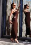 VESTIDO MAXI MIDI FEMININO marrom ( cafe) PERFECT WAY