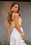 CROPPED FEMININO AMARELO VINTAGE PERFECT WAY